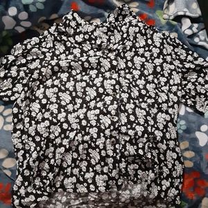 Women's Floral Printed Collared Blouse